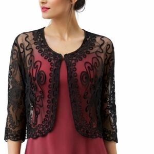 Stylish Black Sheer Lace Cover-Up - perfect for night out or Boho Look!